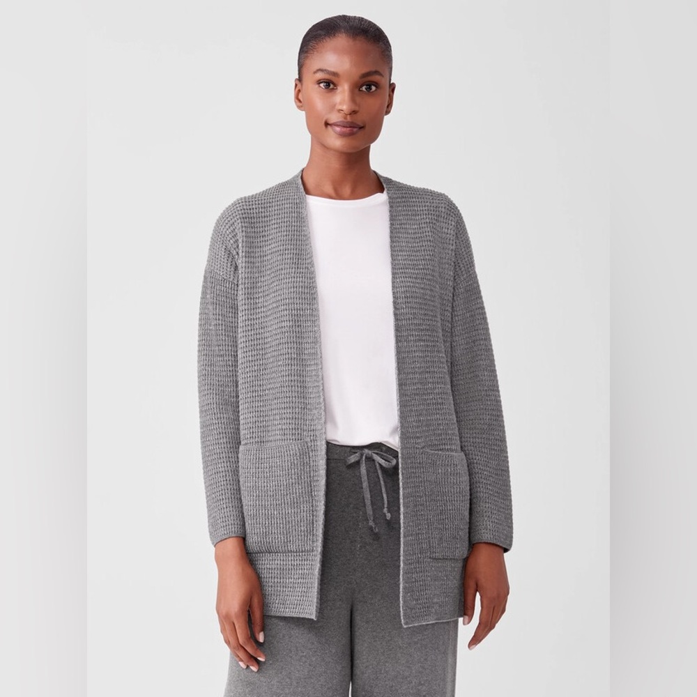 ◾️Eileen Fisher Peruvian Organic Cotton Blend Seafoam Blue Cardigan